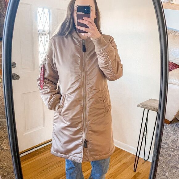 Alpha Industries MA-1 Long Jacket Coat Maeve M - Picture 1 of 10